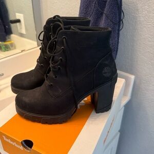 Timberland Women's Black Chunky Heeled Boots